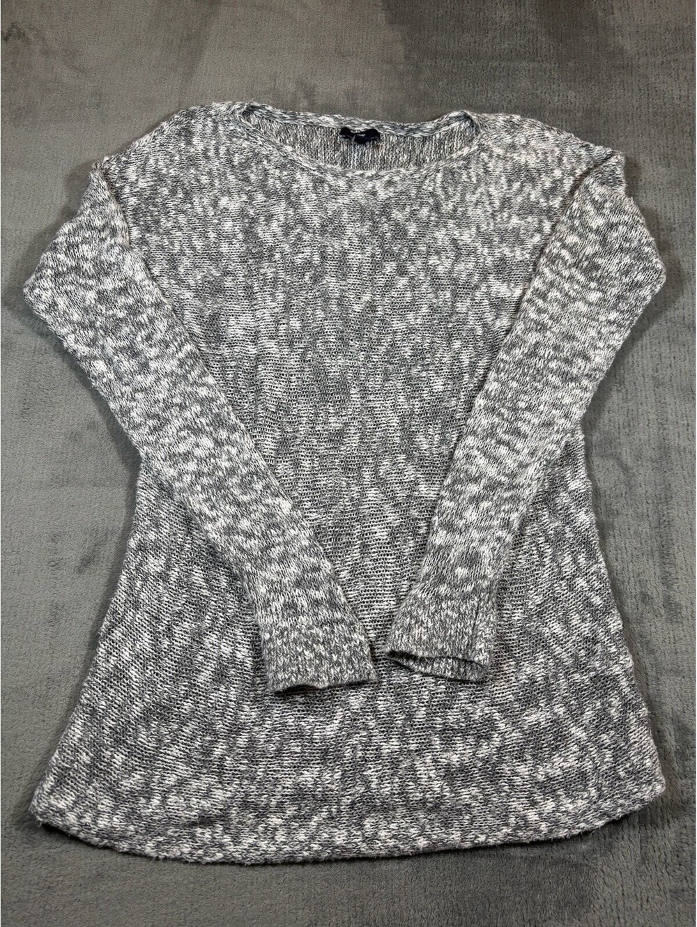 Gap Women’s Black and White Marl Knit Pullover Sweater 100% Cotton Size M
